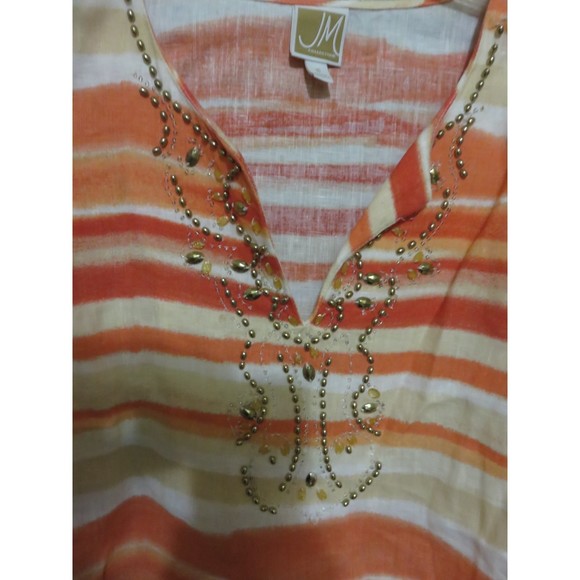 J M COLLECTIONS LADIES STUDDED TUNIC STYLE TOP SIZE L - Picture 2 of 4